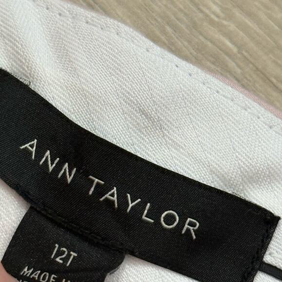 Ann Taylor High Rise Stretch Cotton Ankle Trouser Pants | Light Pink | 12 Tall - Picture 7 of 10